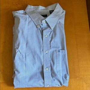 Izod Men's Light Blue Pinstripe long sleeve Shirt